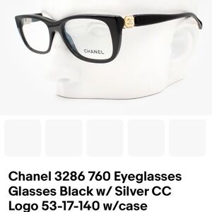 CHANEL Black Glasses with Gold Accent